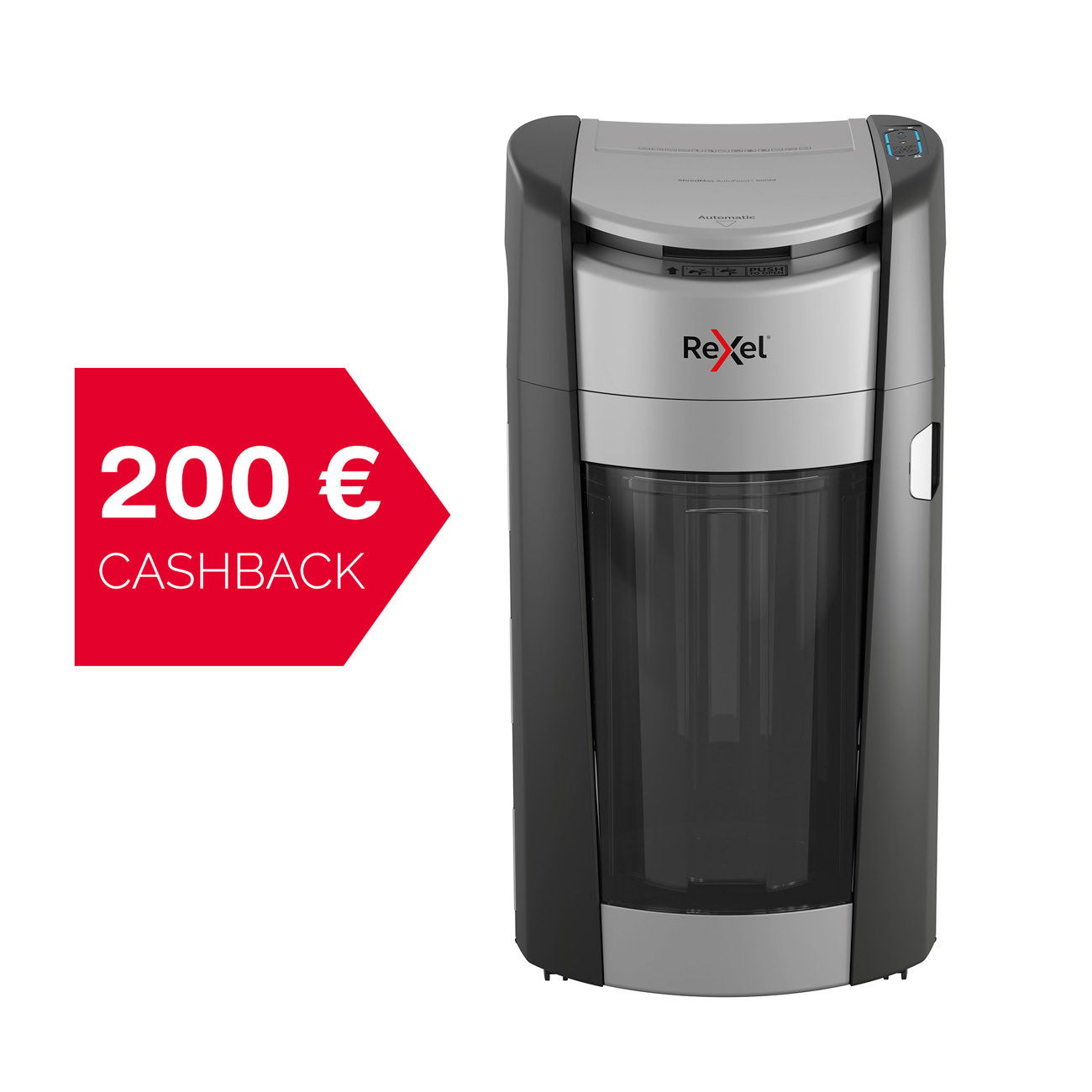 Rexel Destructeur de documents automatique ShredMax 600M coupe Micro P5 - 600 feuilles - Corbeille 50 L