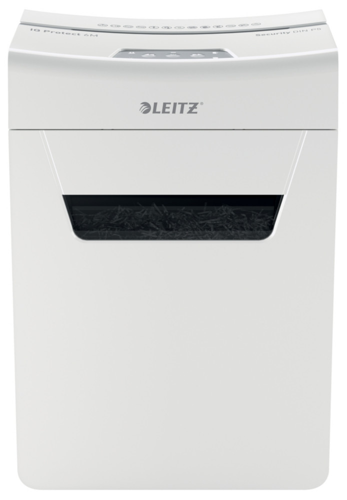 Leitz Destructeur de documents IQ Protect 6M coupe micro DIN P5 - 6 feuilles - Corbeille 18 L