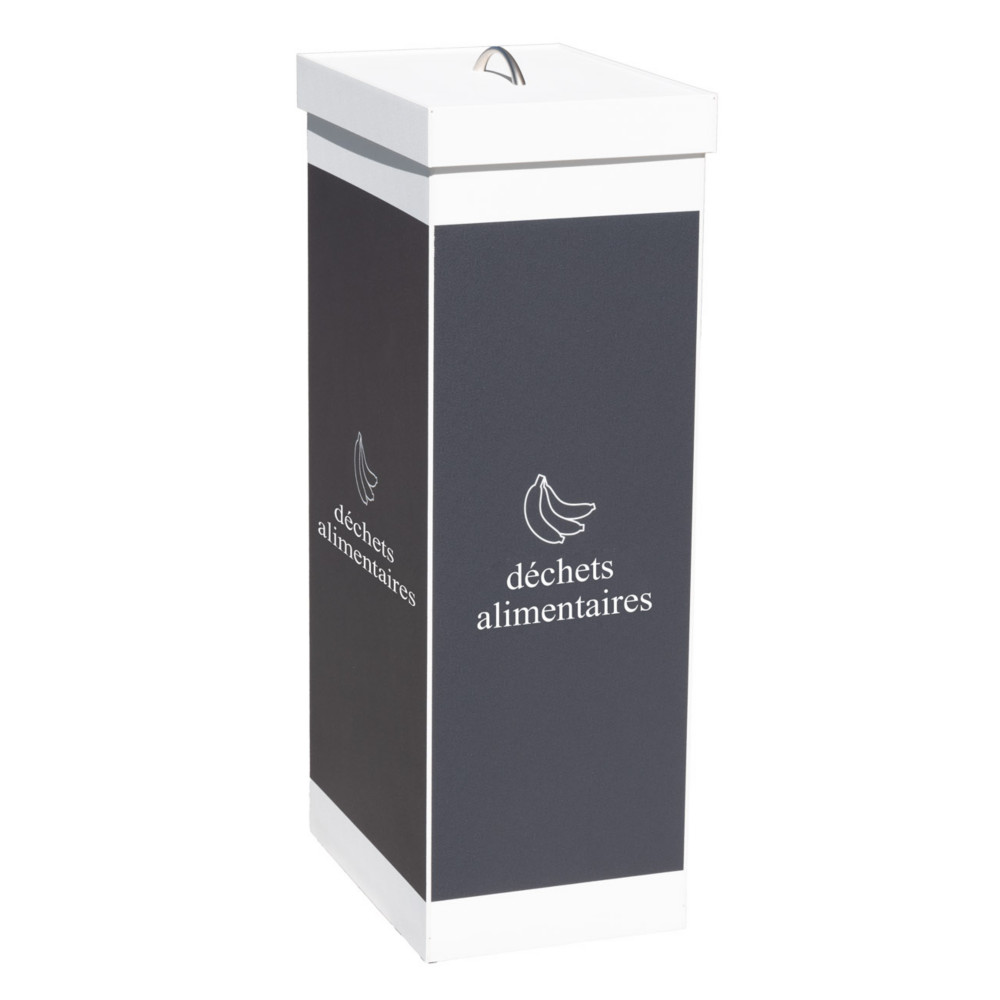Paperflow Poubelle de tri slectif pour le recyclage des dchets alimentaires - 60L - Gris corps Blanc