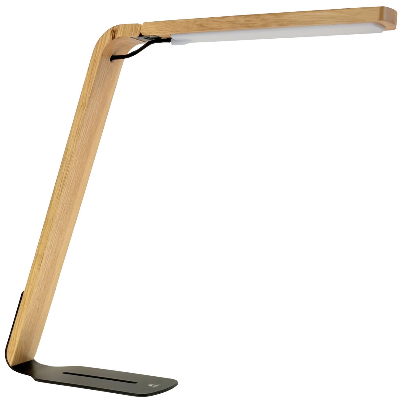 Alba Lampe de bureau avec tête orientable Ledaïka - Corps bois - Base métal noir