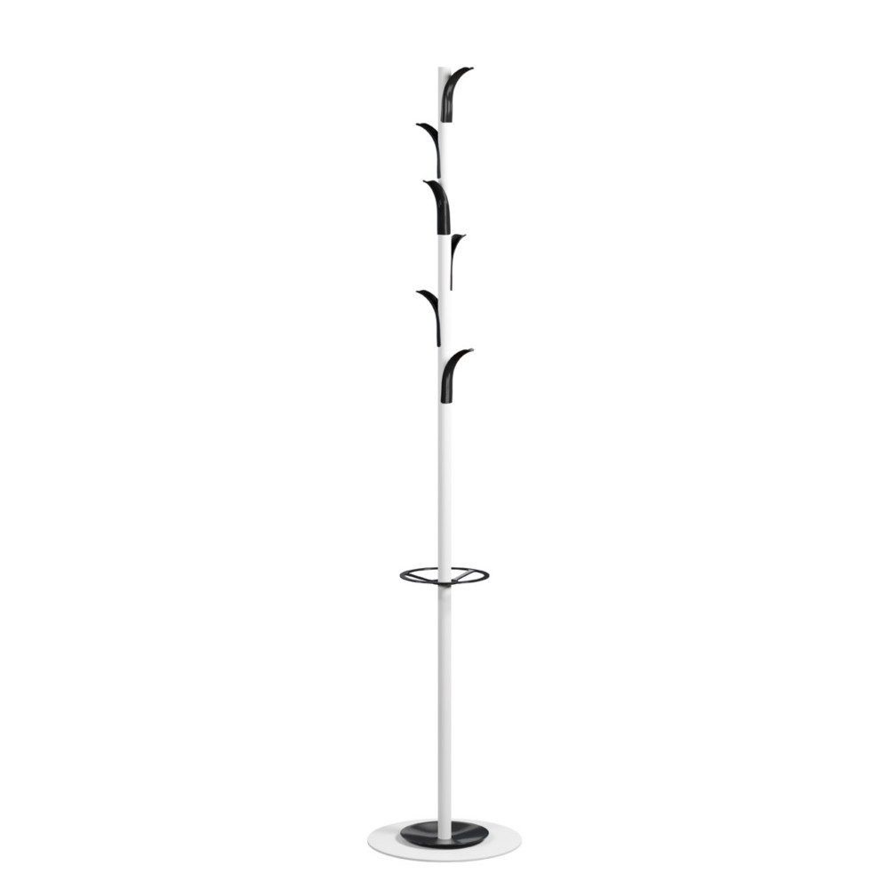 Paperflow portemanteau Mindy 6 patres avec porte-parapluie - Blanc / Noir