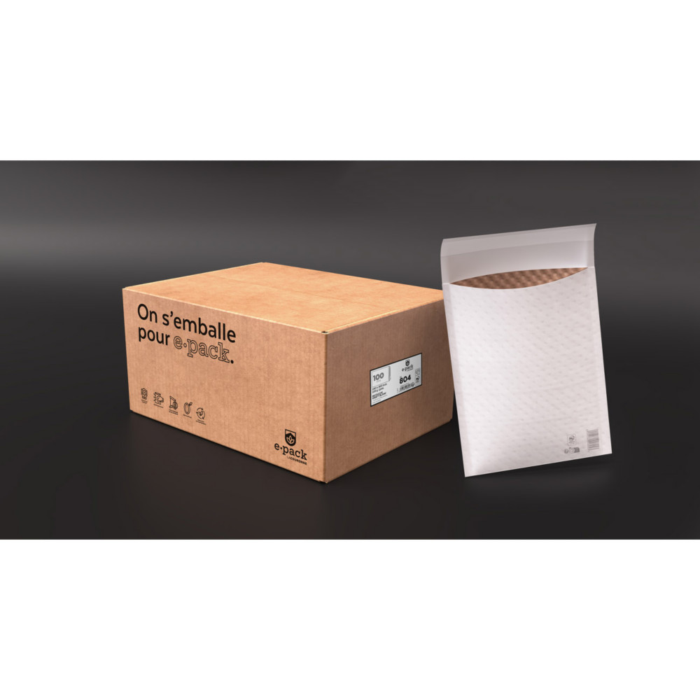 La Couronne Pochette matelasse  bulles 180 x 265 mm - 100% papier kraft blanc 100g - Lot de 10