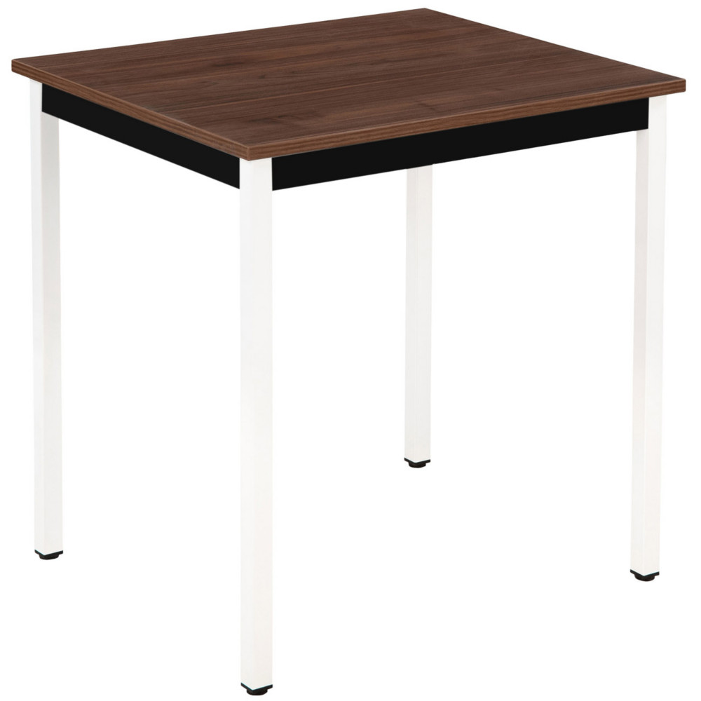 Table Polyvalente rectangle - L.70 x P.60 cm - Plateau Noyer - Pieds Blanc
