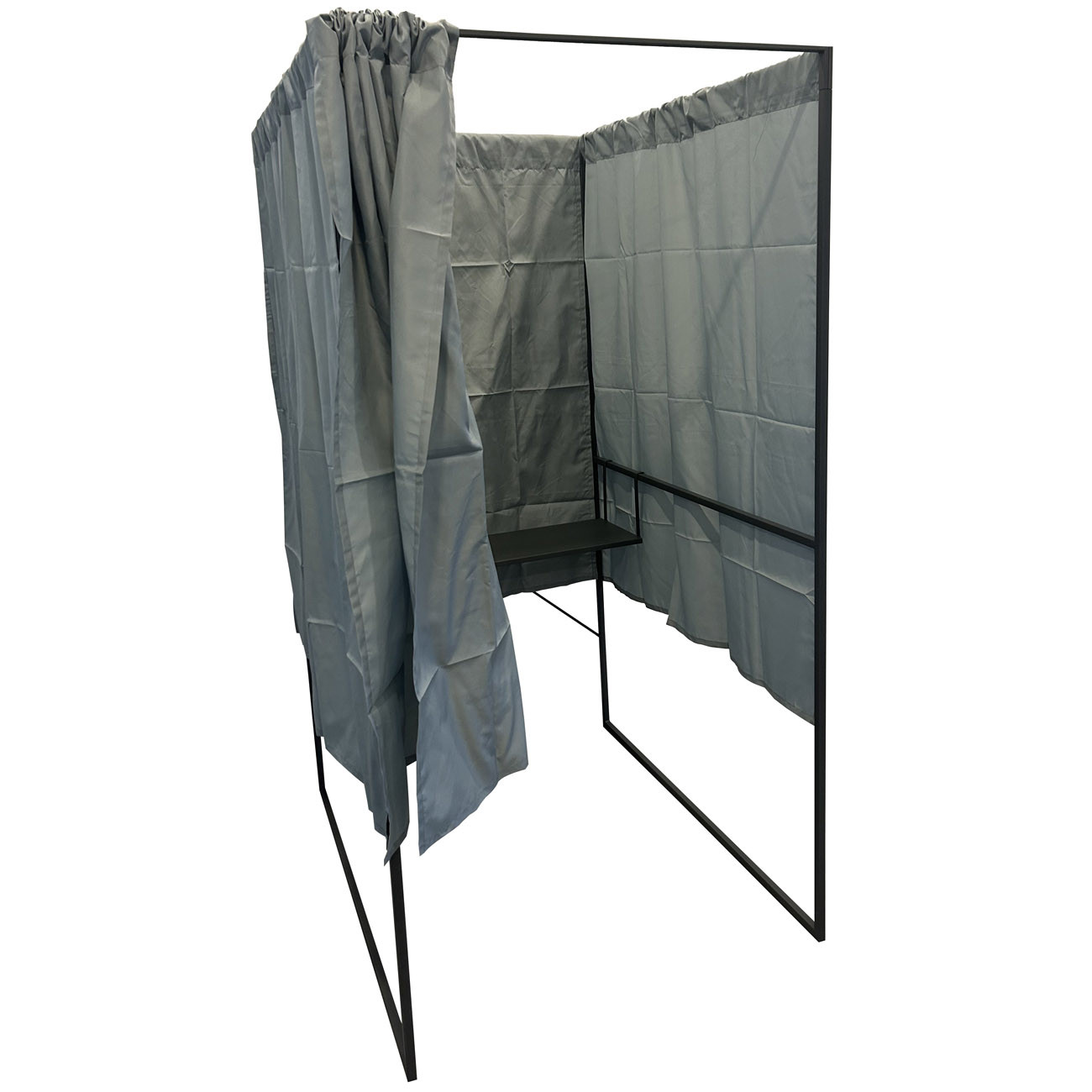 Viso Isoloir électoral PMR L.100 x P.130 x H.200 cm - Rideau gris