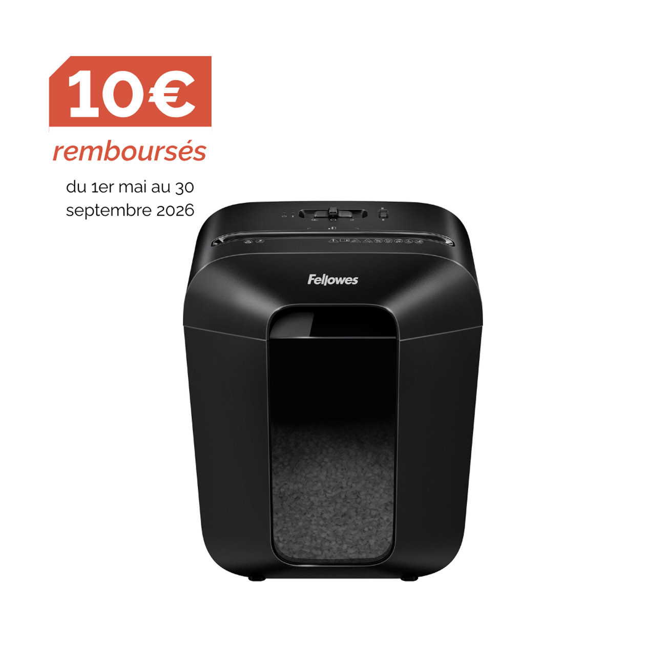 Fellowes Destructeur de documents LX41 coupe croisée DIN P4 8 feuilles Corbeille 17