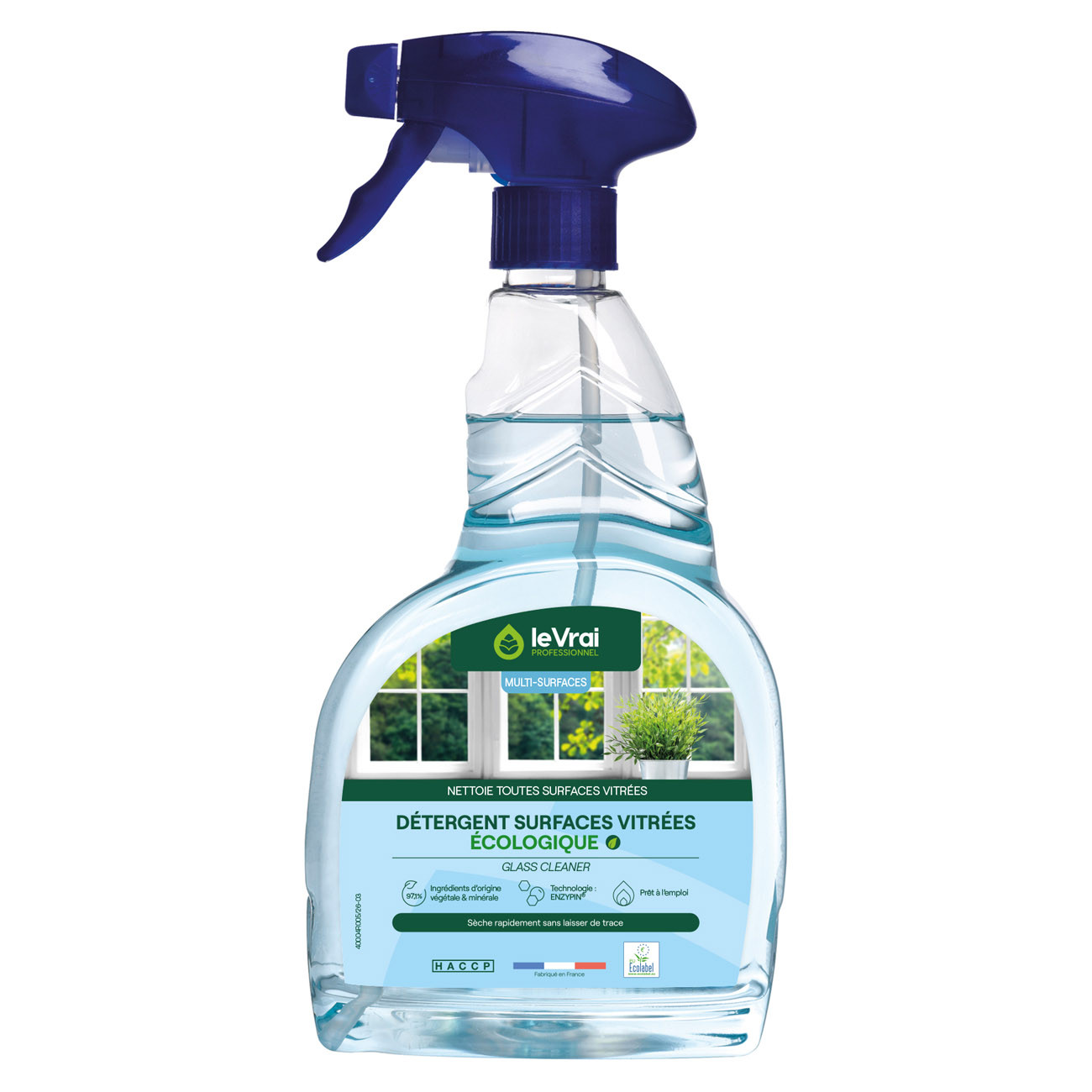 Le Vrai Nettoyant écologique pour vitres et surfaces vitrées - HACCP - Multi-surfaces - Spray 750ml