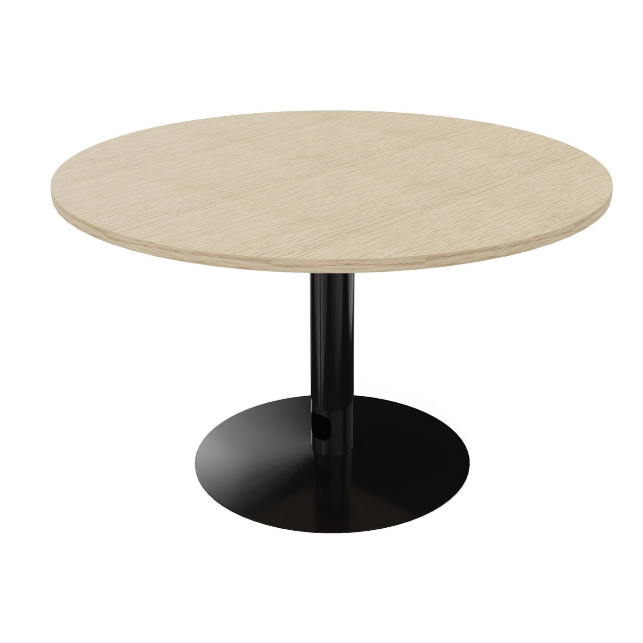 Table ronde 120 cm - Piètement tulipe Noir - Plateau Chêne