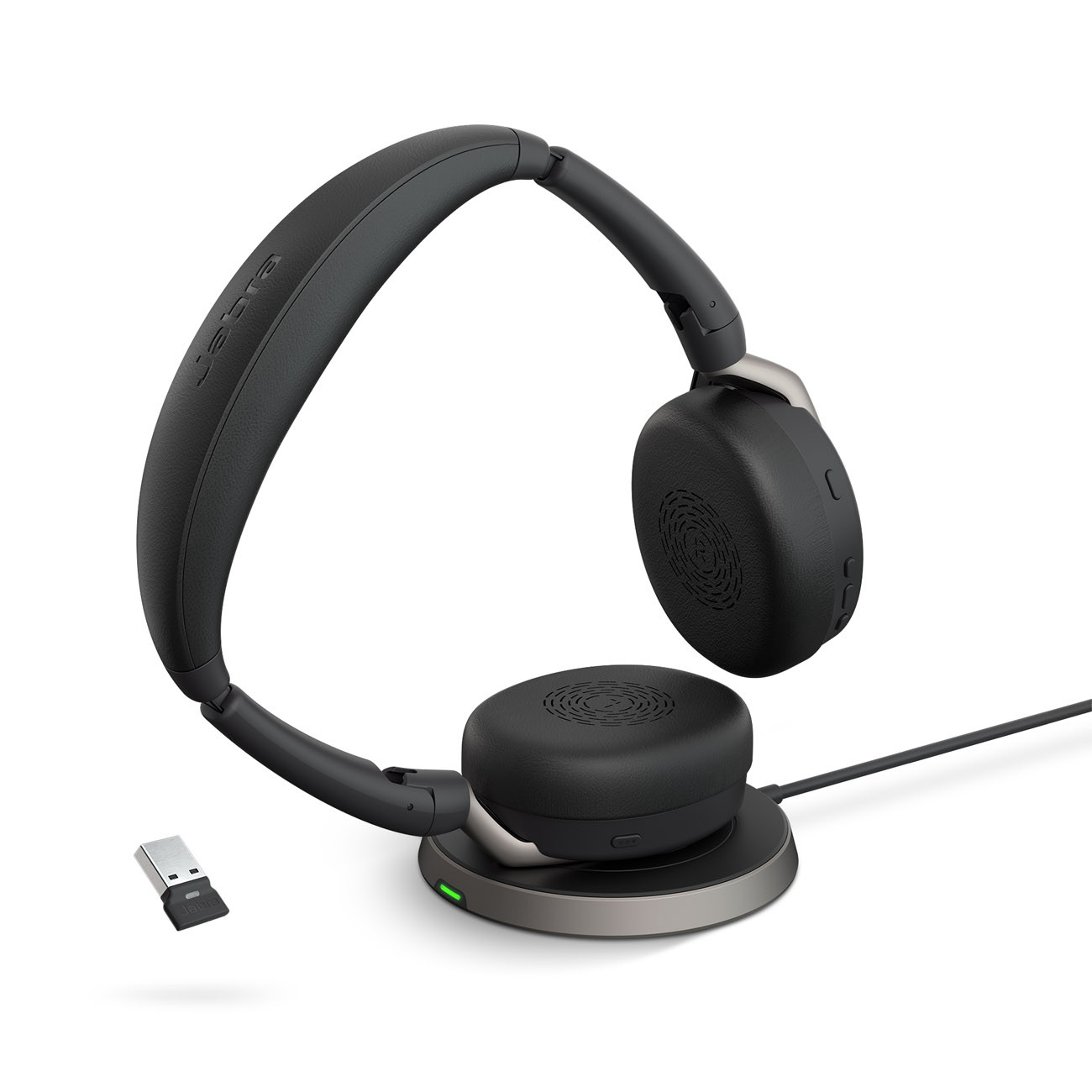 Jabra Evolve2 65 Flex MS Duo Casque sans fil Bluetooth + Dongle USB-A + Station de charge