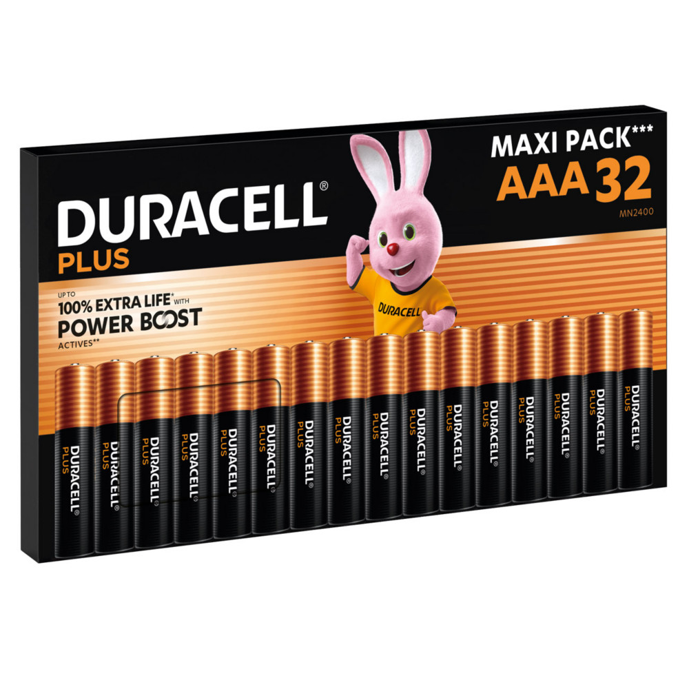Duracell Pile alcaline AAA / LR3 Plus Powerboost - Lot de 32