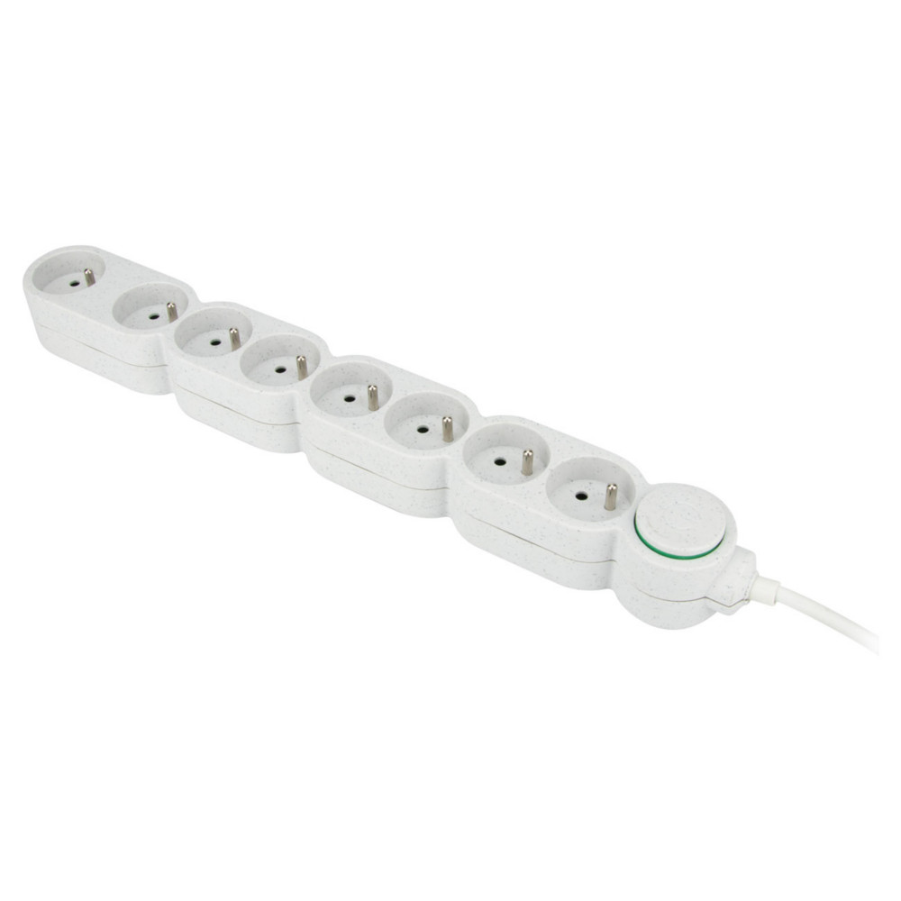 Zenitech Bloc multiprises 8 prises 16A - Cble 1,5 m - Blanc