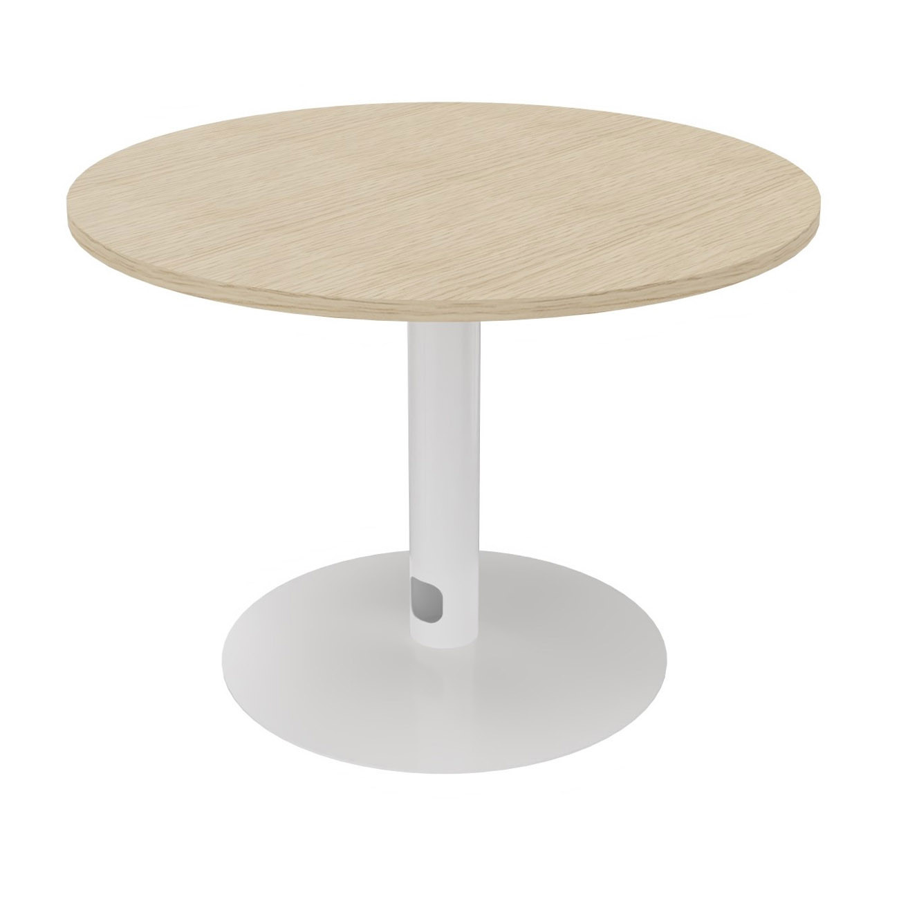 Table ronde 100 cm - Piètement tulipe Blanc - Plateau Chêne