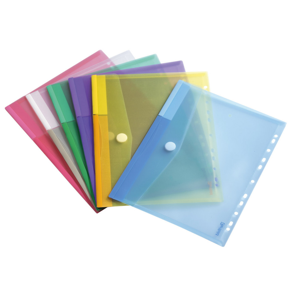 DJOIS by Tarifold Pochettes-enveloppes perfores Color Collection A4 polypropylne assorties  - lot de 12
