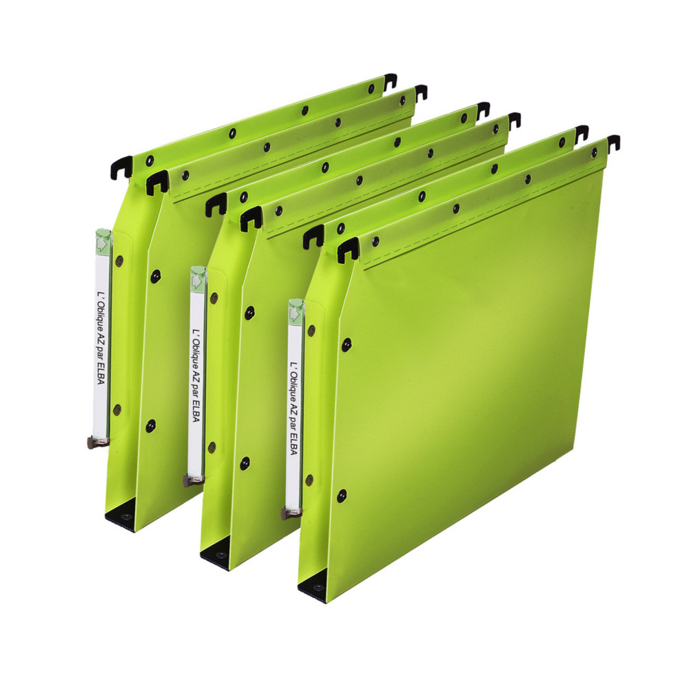 Elba Dossier suspendus pour armoire Ultimate A4 Polypropylne - 350 feuilles - Fond U 30 mm - Vert - Lot de 10