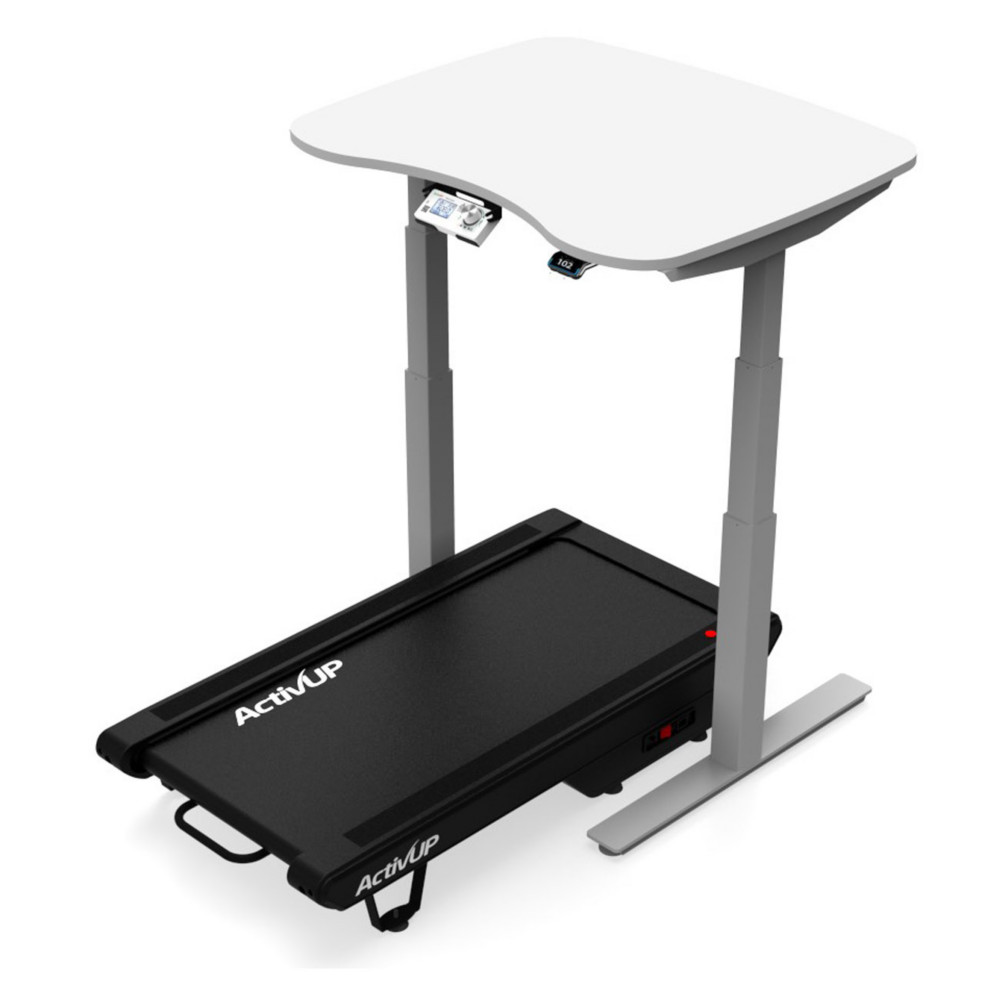 Activ'Up Tapis Bureau de marche intensif Softwalk 120 cm - Plateau Mlamin Blanc finition Blanc