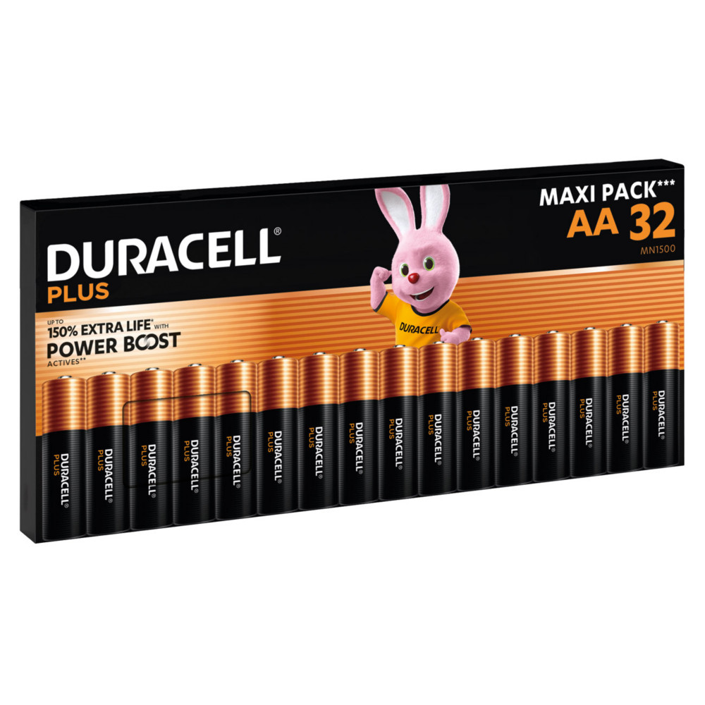 Duracell Pile alcaline AA / LR6 Plus Powerboost - Lot de 32