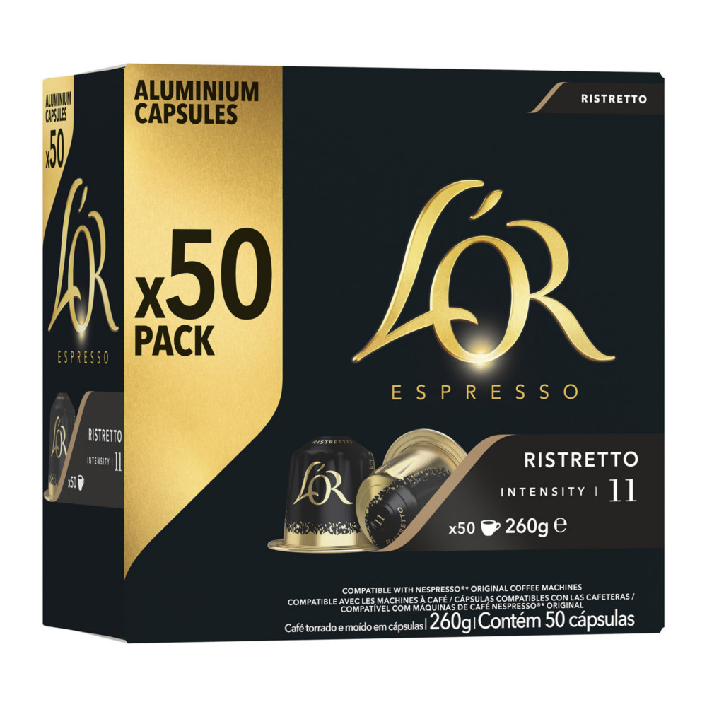 L'OR Espresso Caf Ristretto - intensit 11 - Bote de 50 capsules