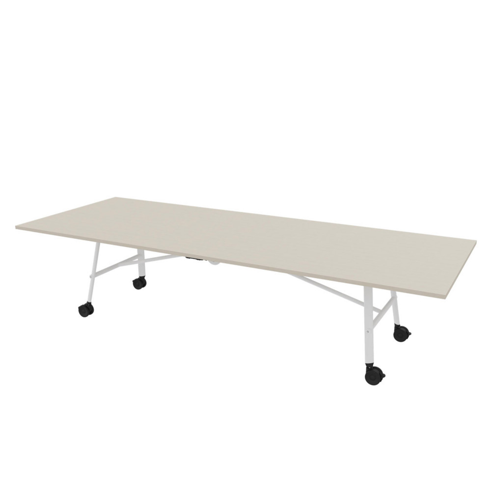 Table mobile plateau rabattable Serenity 320 x 120 cm Orme Blanchi  Pied Blanc