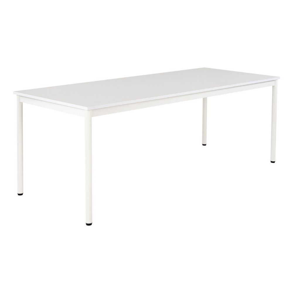 Table de restauration Budget 200 x 80 cm - Plateau Blanc - Pieds mtal Blanc