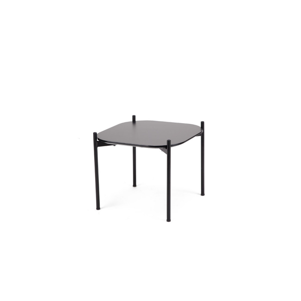 Table basse Meet 50 x 50 cm - Noir pieds acier Noir