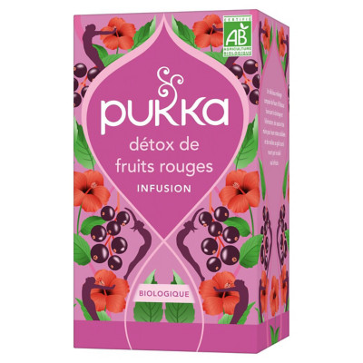 Lipton Thé détox fruits rouges Pukka - Infusion agriculture biologique - Boîte de 20 sachets