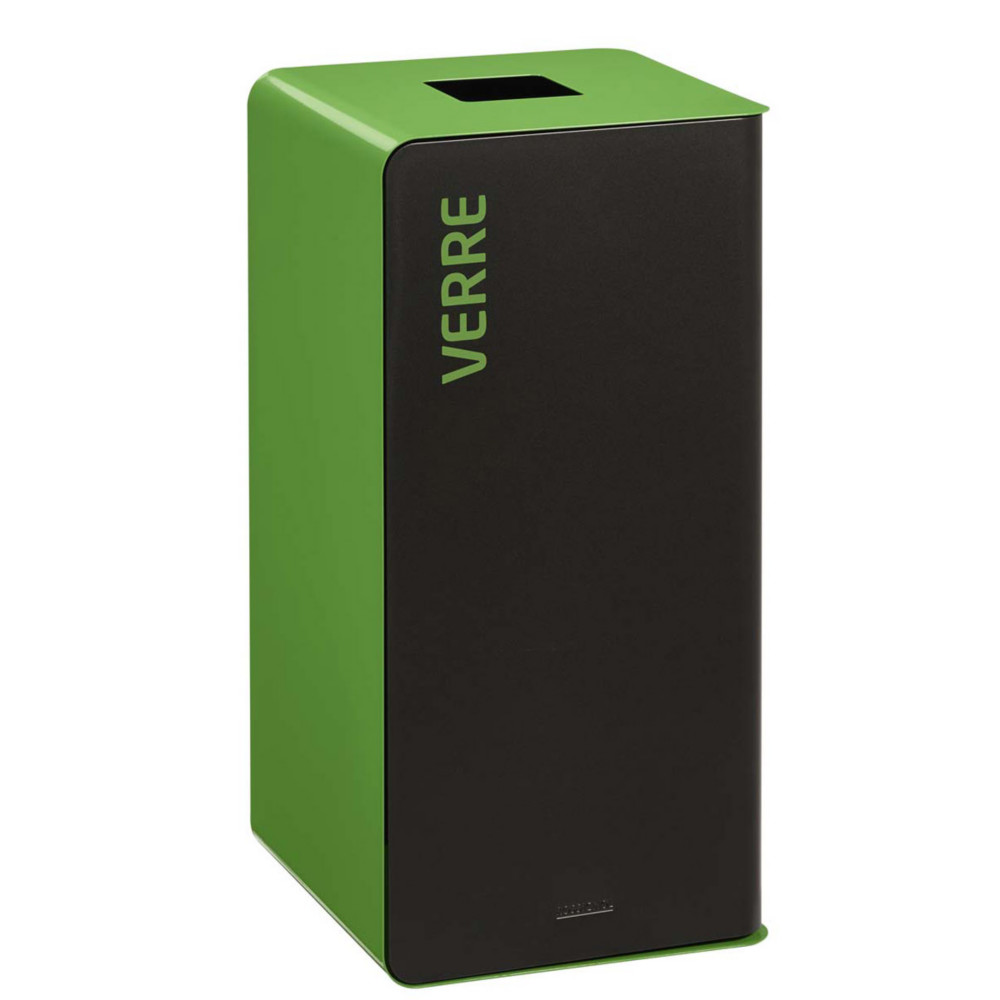 Rossignol Poubelle de tri slectif Cubatri verre - 40L - Vert corps Noir