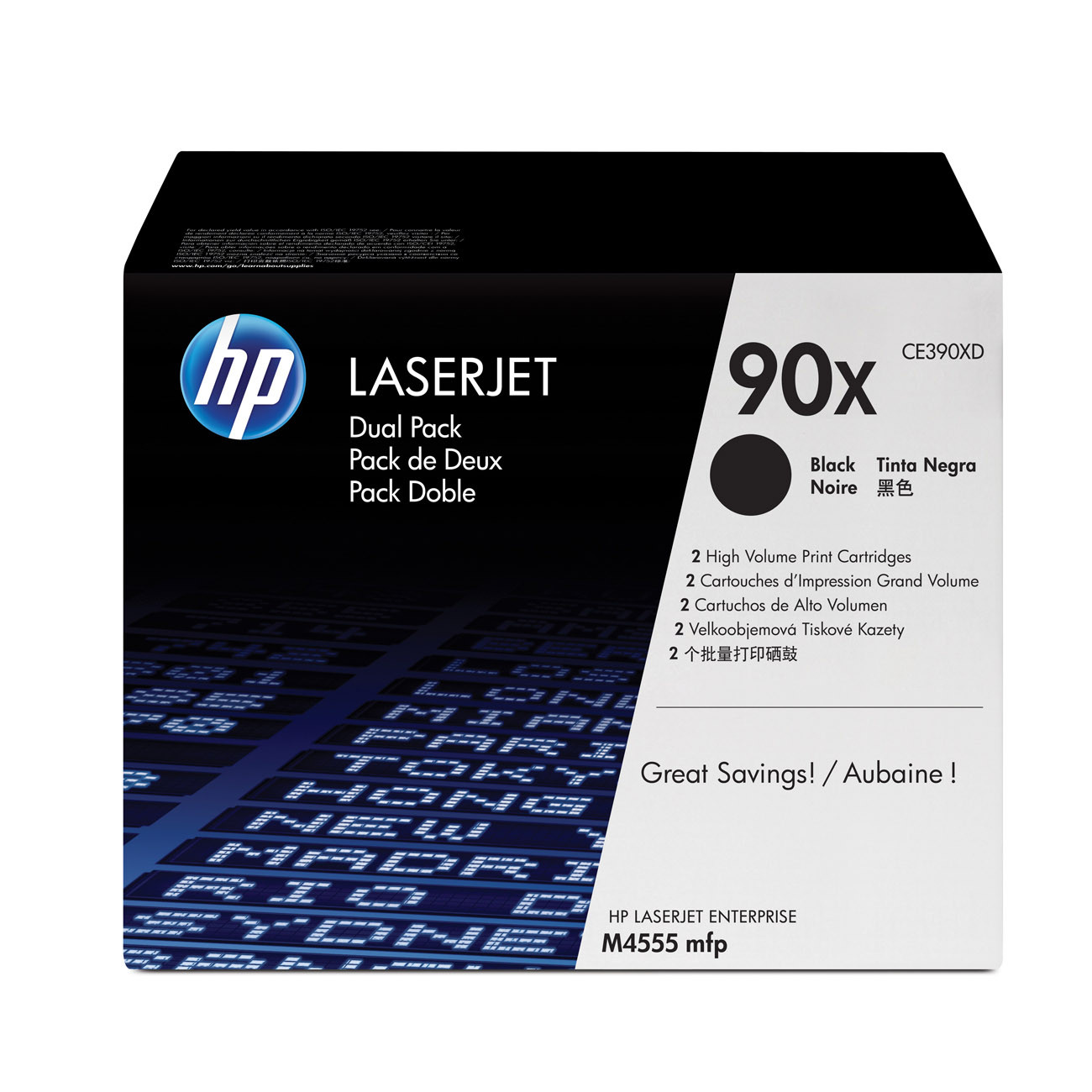 HP 90X Toner authentique grande capacité CE390X - Pack de 2 - Noir