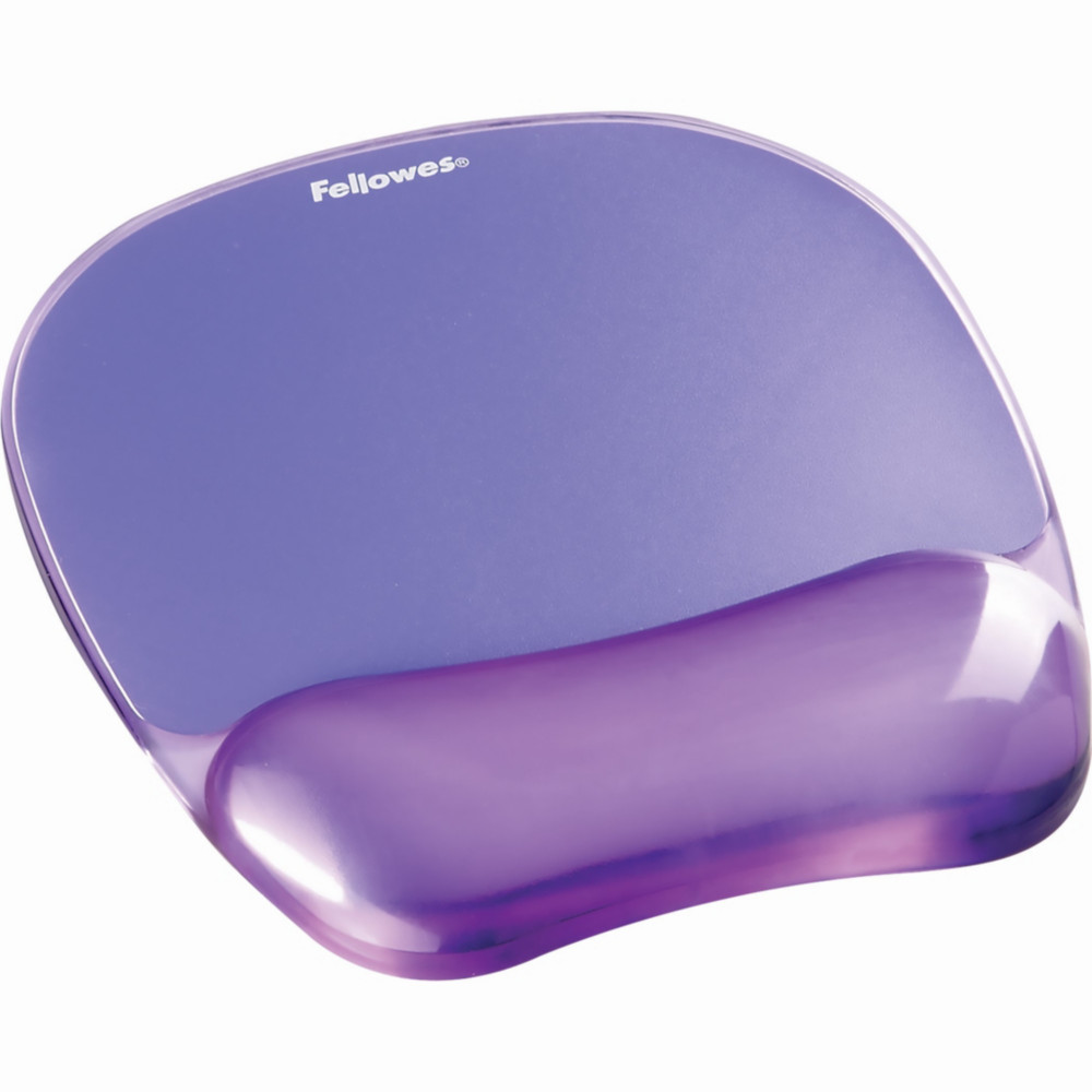 Fellowes Gel Crystal Tapis de souris ergonomique avec repose-poignet intgr - Violet