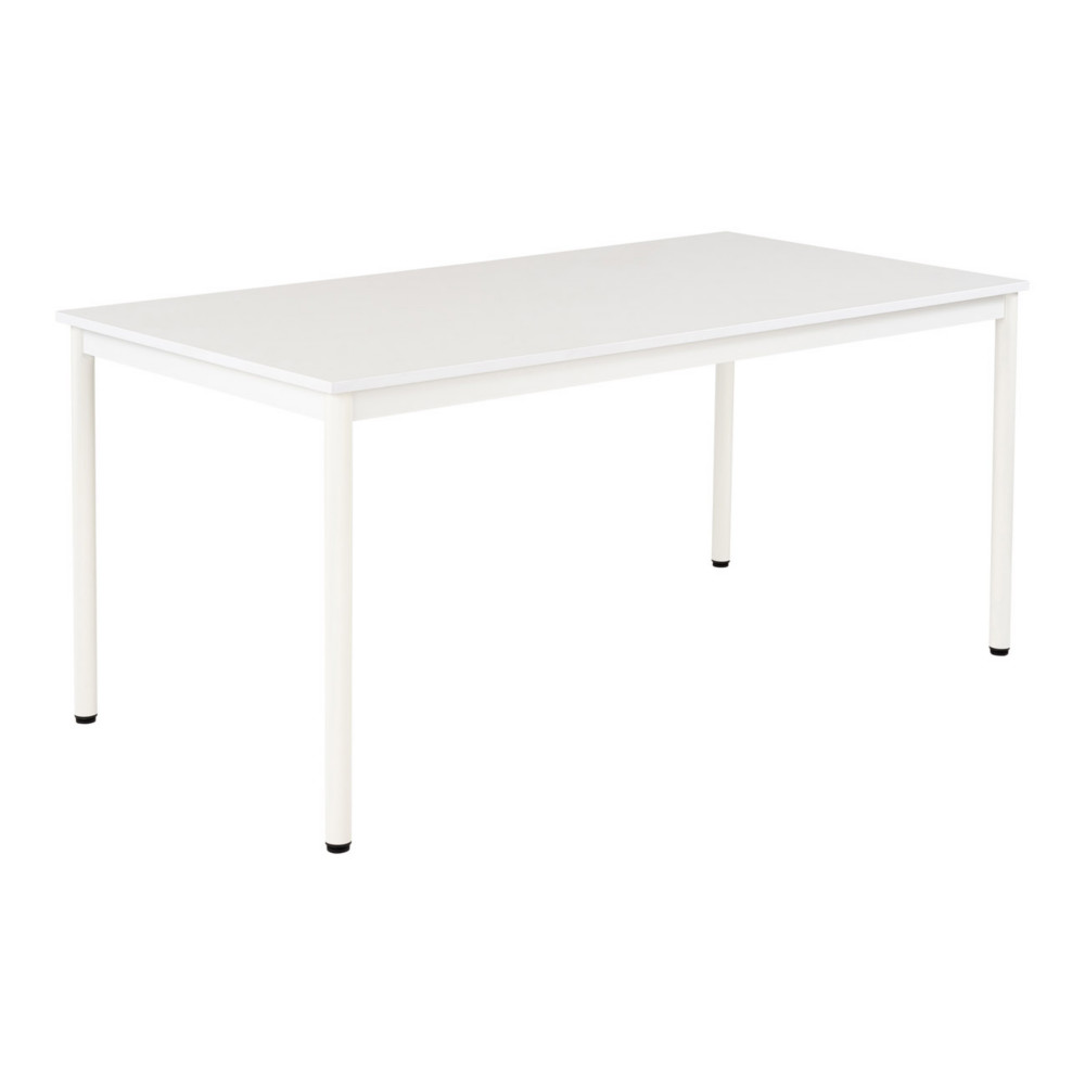 Table de restauration Budget 180 x 80 cm - Plateau Blanc - Pieds mtal Blanc