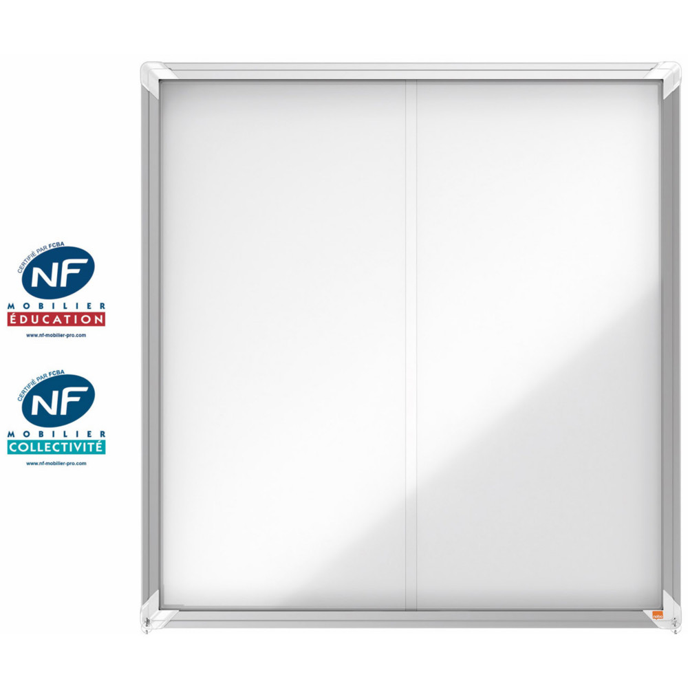Nobo Vitrine d'intrieur Premium Plus portes coulissantes fond magntique 12 feuilles A4  - 92 x 97 cm