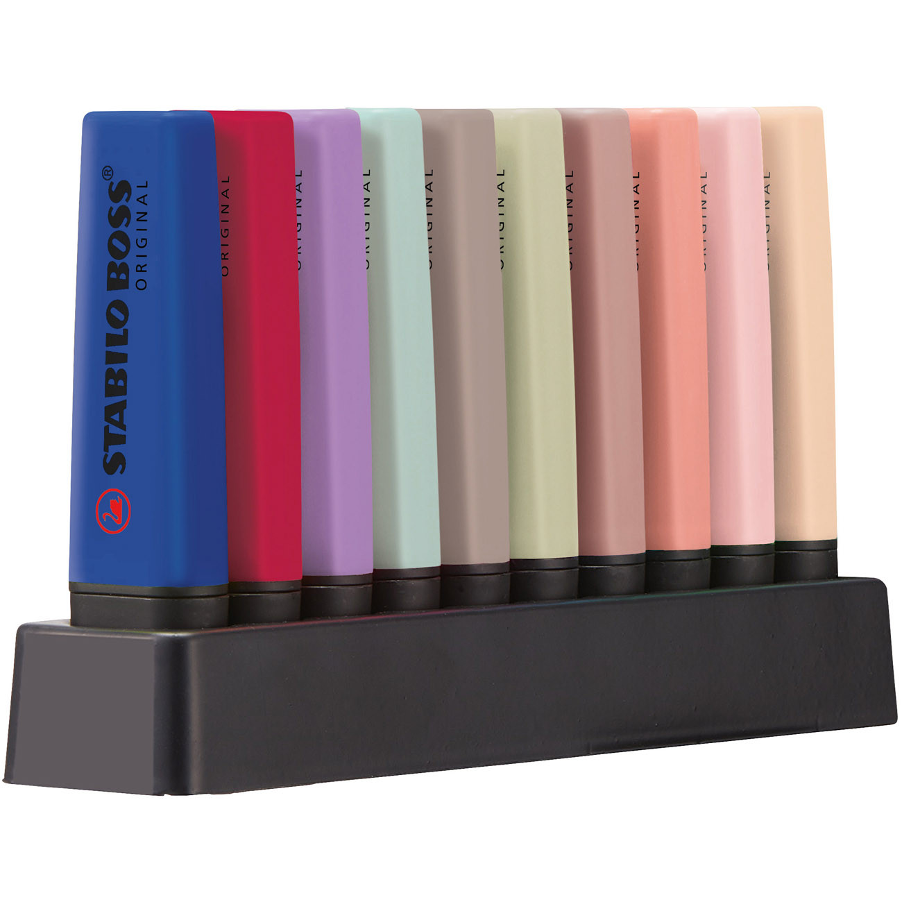 STABILO BOSS ORIGINAL Nature COLORS Wild Flowers Surligneurs - Pointe biseautée 2 et 5 mm - Qualité Premium - Lot de 10 assorties