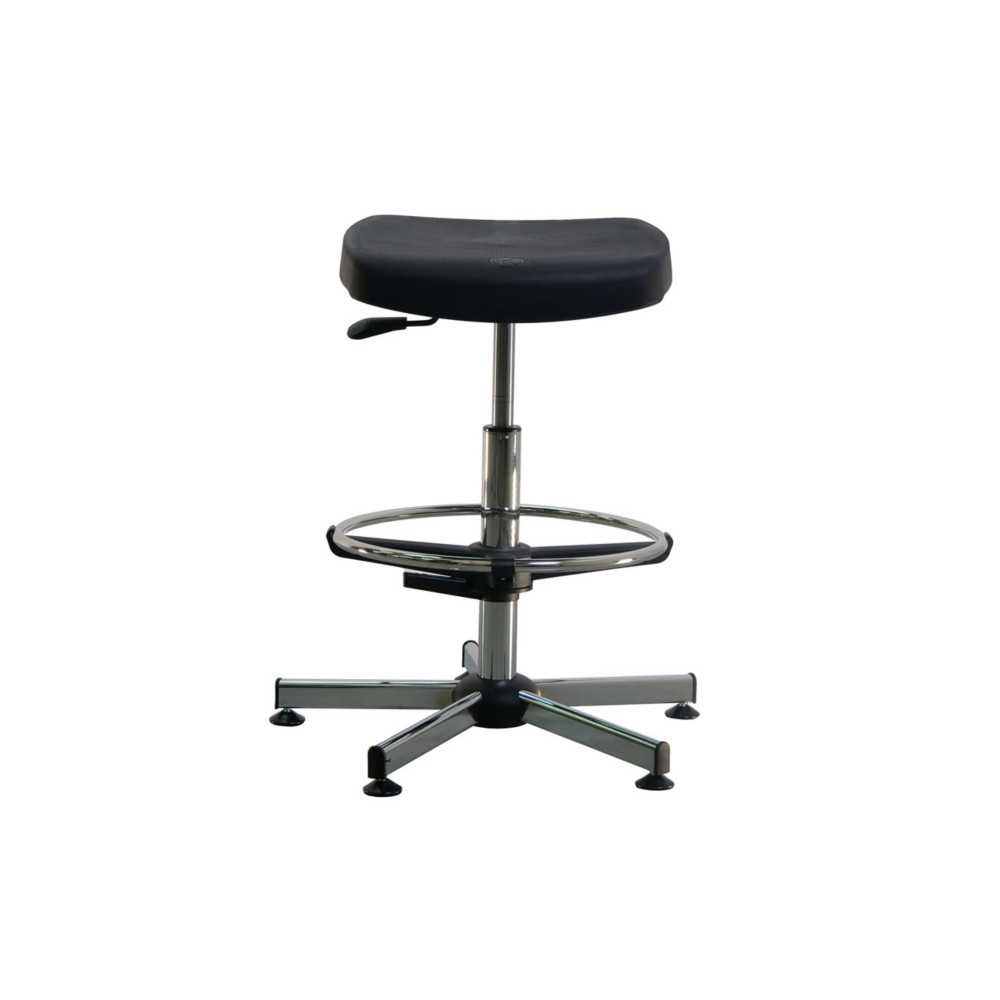 Tabouret  roulettes assis-debout rglable en hauteur - Noir