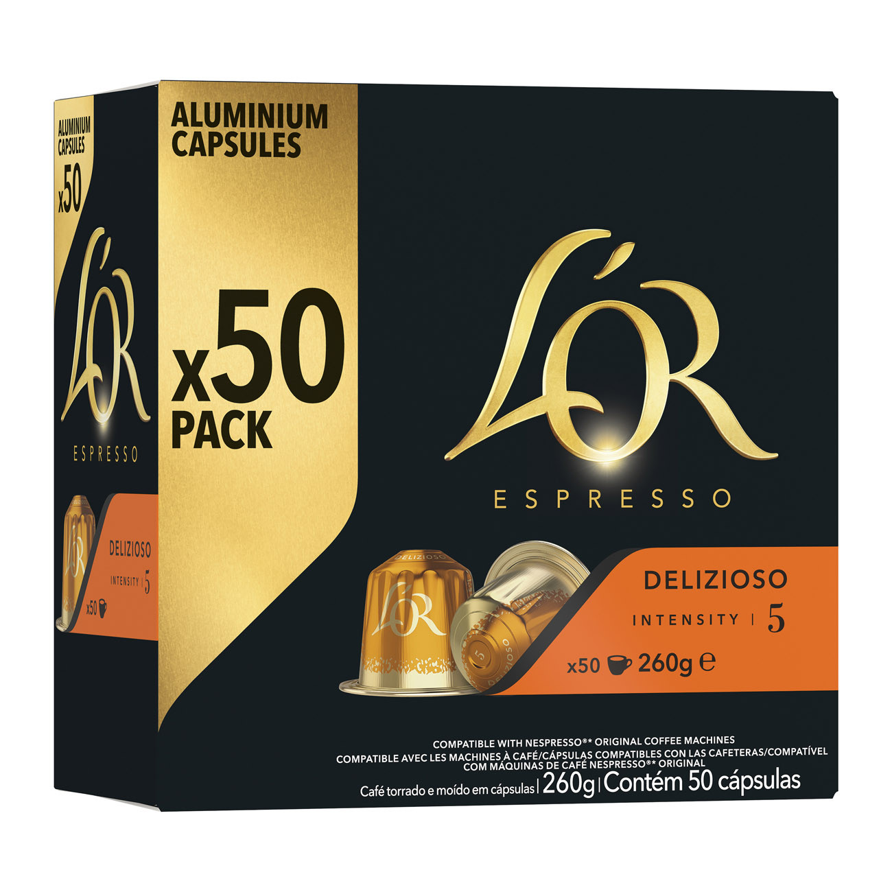 L'OR Espresso Café Delizioso - intensité 5 - Boîte de 50 capsules