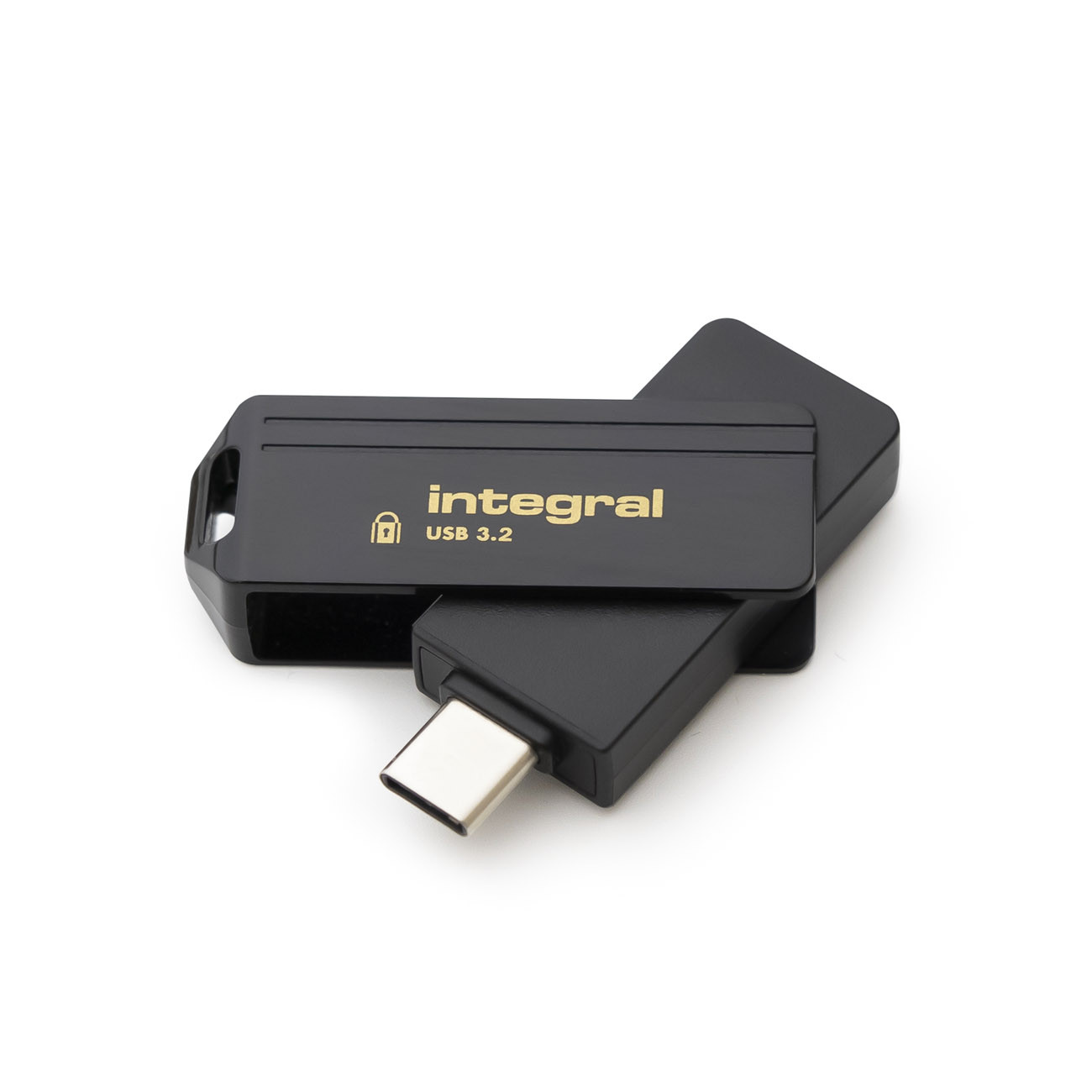 INTEGRAL Clé USB-C 3.2 Secure 360 encrypted - Mémoire de 16 Go - Noir