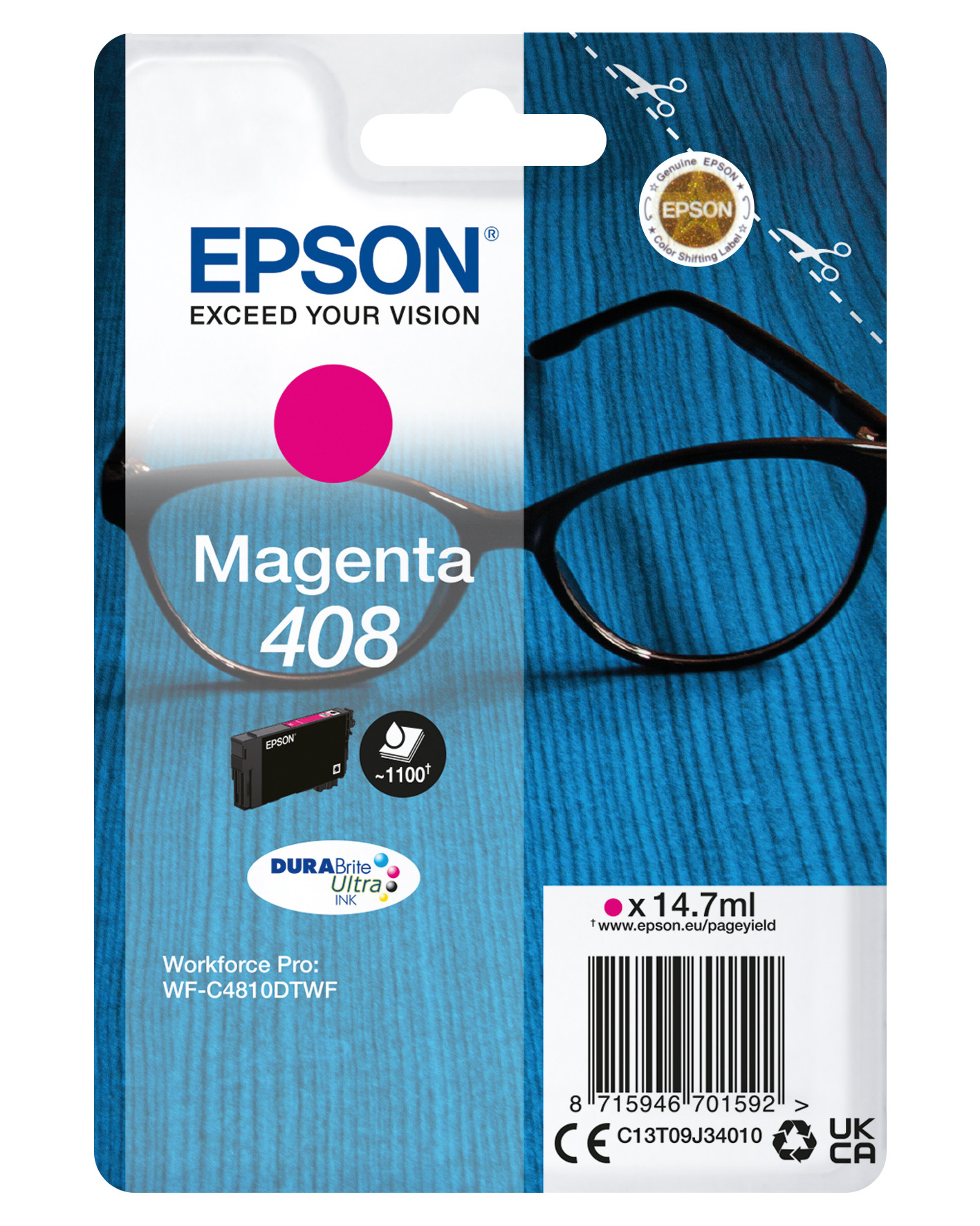 Epson 408 Cartouche d'encre originale C13T09J34010 - Magenta