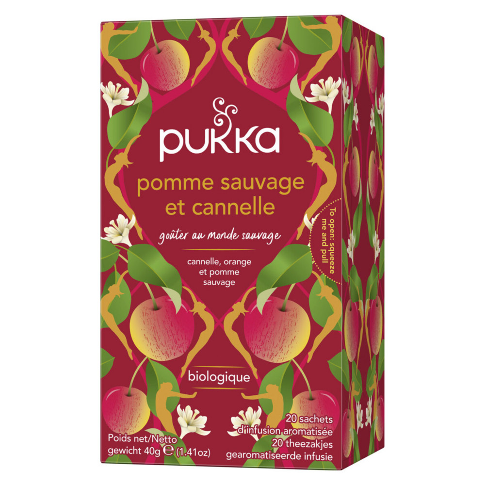 Pukka Th pomme cannelle - Biologique et quitable - Bote de 20 sachets