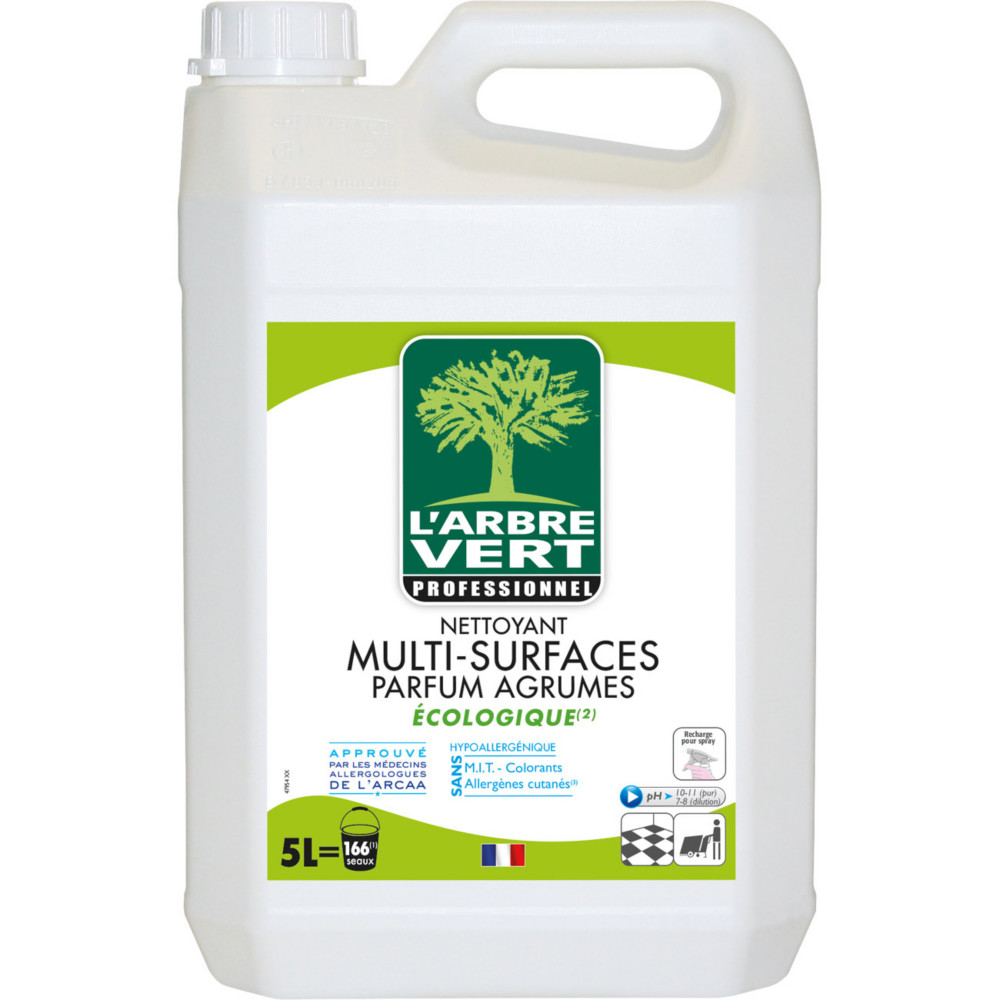 Arbre Vert Nettoyant multi-usages professionnel Ecologique - parfum agrumes 5L