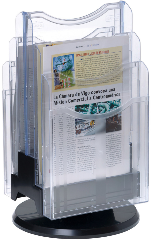 Archivo 2000 Prsentoir de documents rotatif double face - 6 cases format A4 - Transparent
