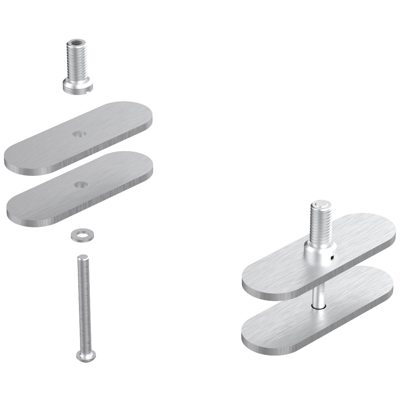 Pince pour panneau écran Moody pour bureau bench - Aluminium - Jeu de 2