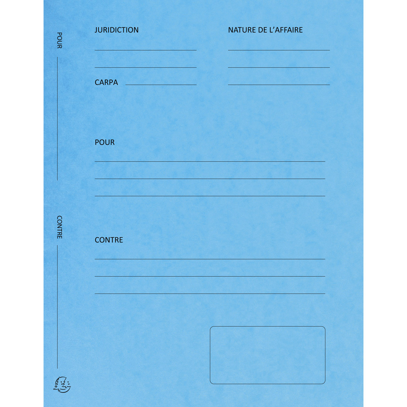 Exacompta Dossiers de plaidoirie pré-imprimés en carte lustrée coloris turquoise - Lot de 25