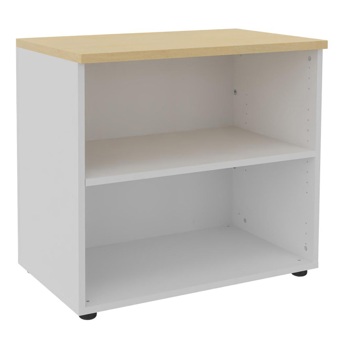 Meuble bas Axiome - L.80 x H.72 cm - Sans porte - Corps Blanc - Top Hêtre