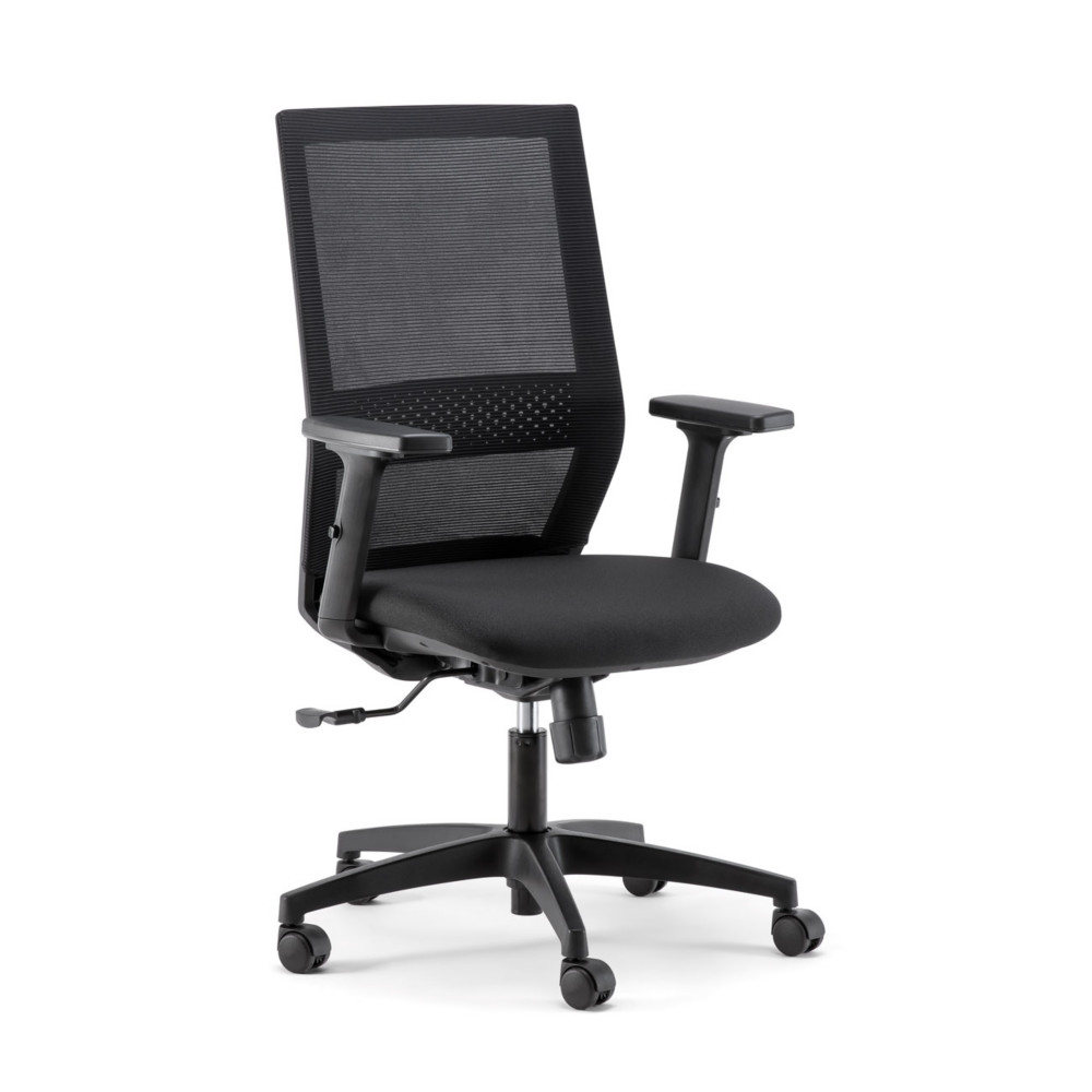 Fauteuil Tho maille / tissu avec accoudoirs - Noir