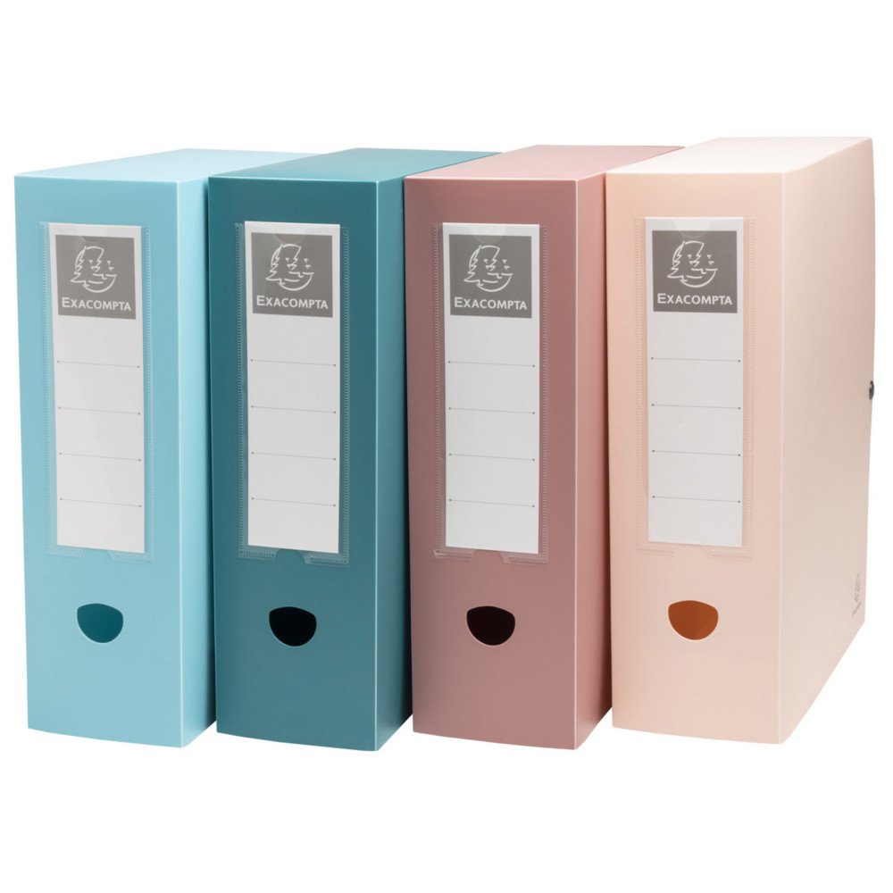 Exacompta Bote de classement A4 Skandi - Polypro recycl - Dos 10 cm - Assorties