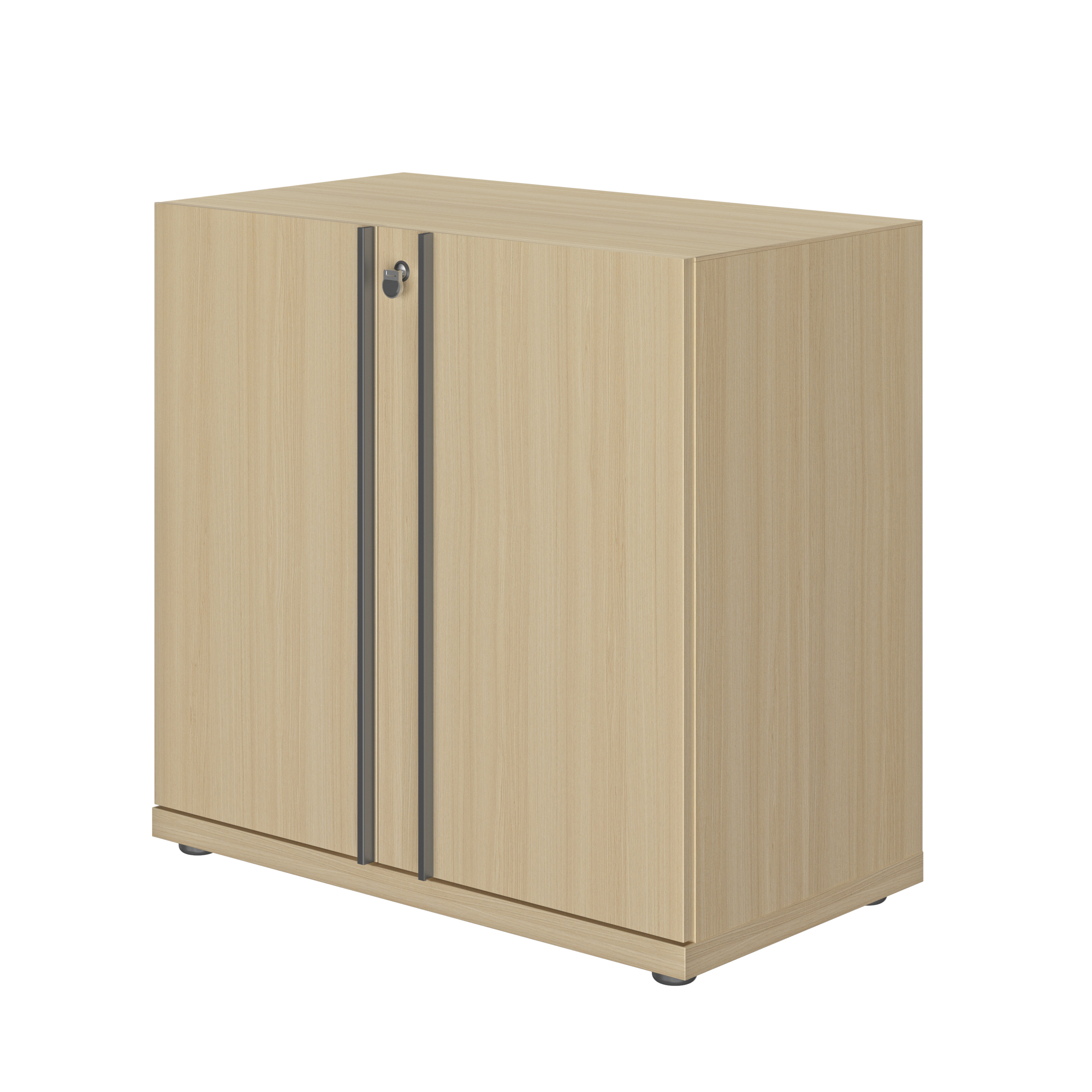 Meuble bas Fusion - L.81 x H.78 cm - 2 Portes battantes - Chêne structuré