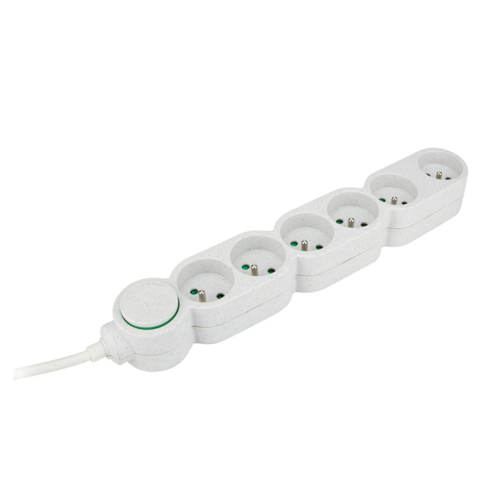 Zenitech Bloc multiprises 6 prises 16A - Cble 1,5 m - Blanc