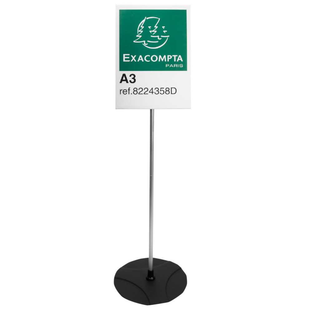 Exacompta Prsentoir double face sur pied lest Alban- Format A3 - Aluminium