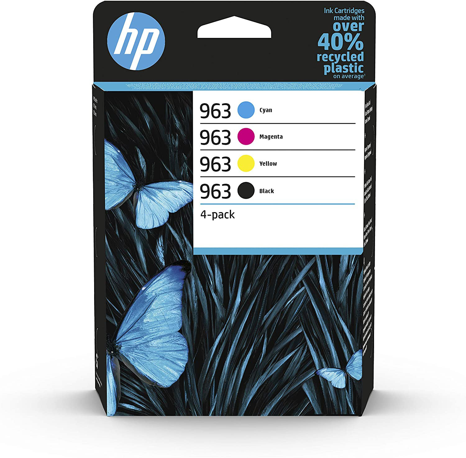 HP 963 Cartouche d'encre authentique 6ZC70AE - Pack de 4 (Noir, Cyan, Magenta, Jaune)
