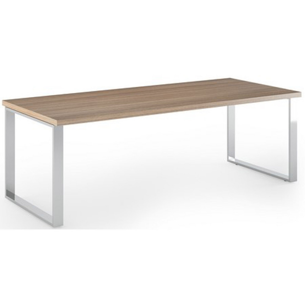 Bureau droit direction Flore - L.180 x P.90 cm - Plateau Noyer - Pieds cadres