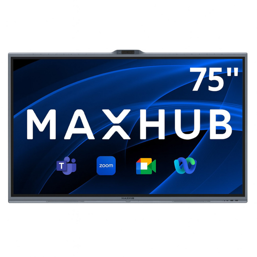 Maxhub Xboard Srie V7 de 75 pouces - Ecran Interactif V7550 avec haut-parleurs stros, micros d'une porte de 15 m et camra 50 Mpx
