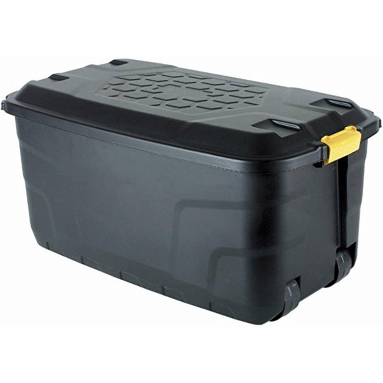 CEP Boîte de rangement bricolage Heavy Duty robuste noire - Couvercle avec poignées clipsées - Capacité 145 L
