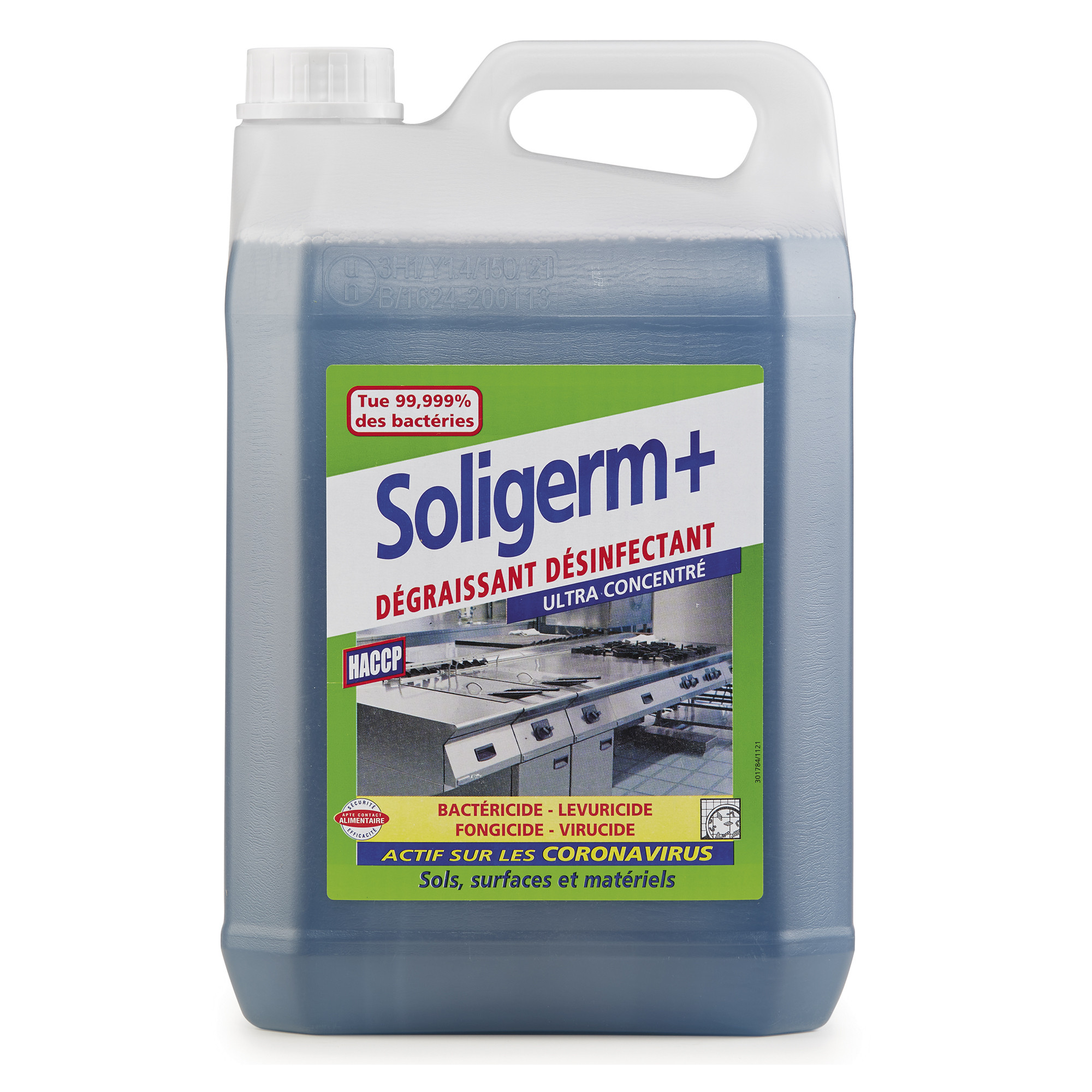 Soligerm+ Nettoyant dégraissant désinfectant – Parfum neutre – Bidon 5 L